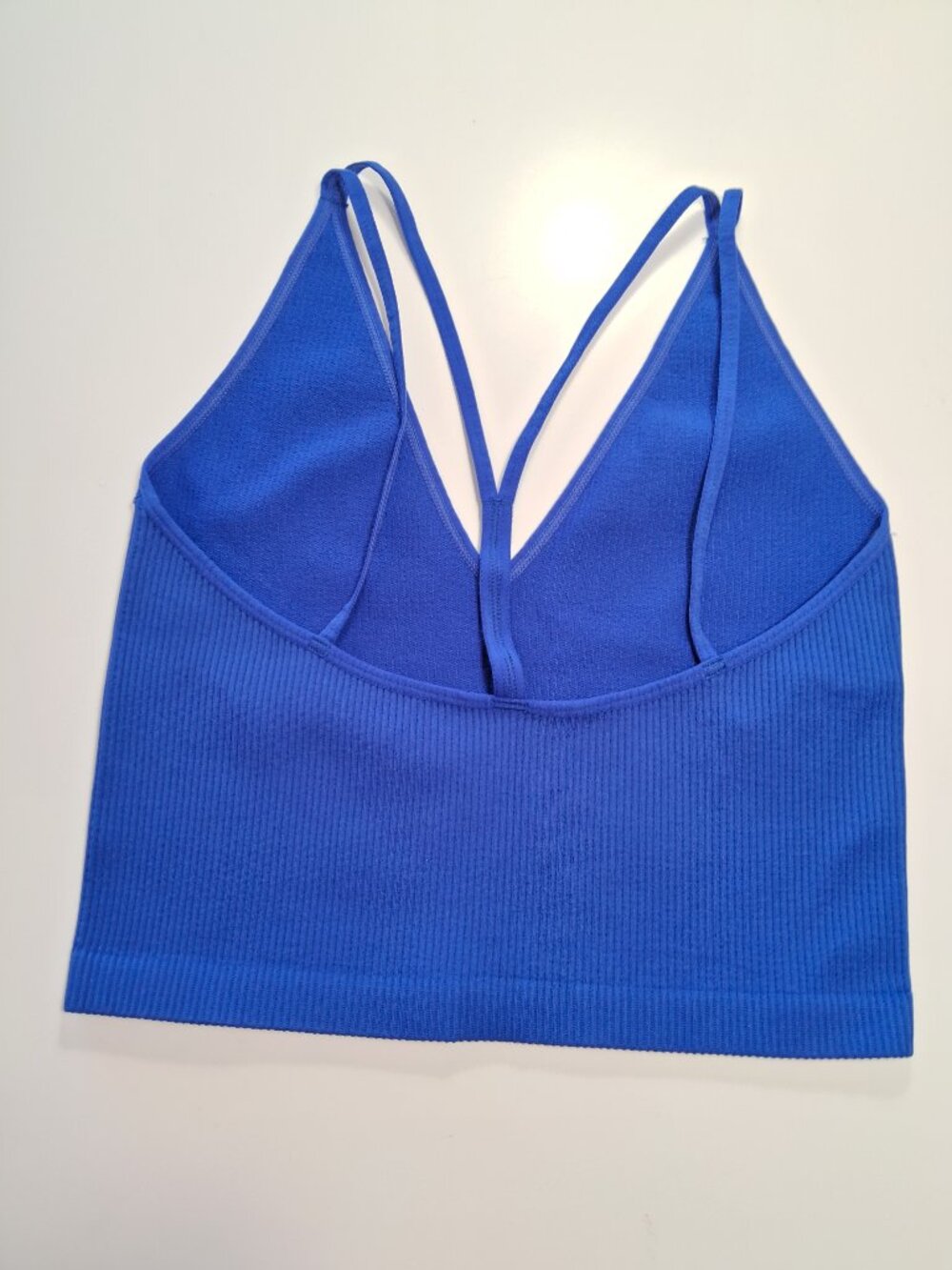 Electric blue ribbed crop top, Dynamite - Picture 2 of 5